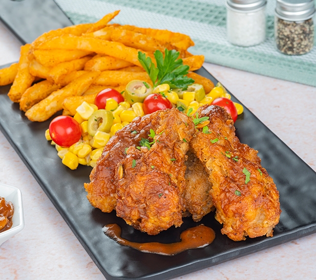 Alitas criollas fritas con pepa de sambo