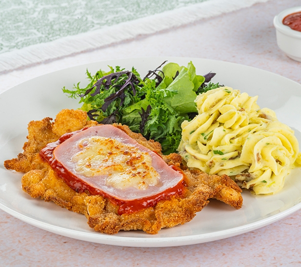 Milanesa de pollo napolitana